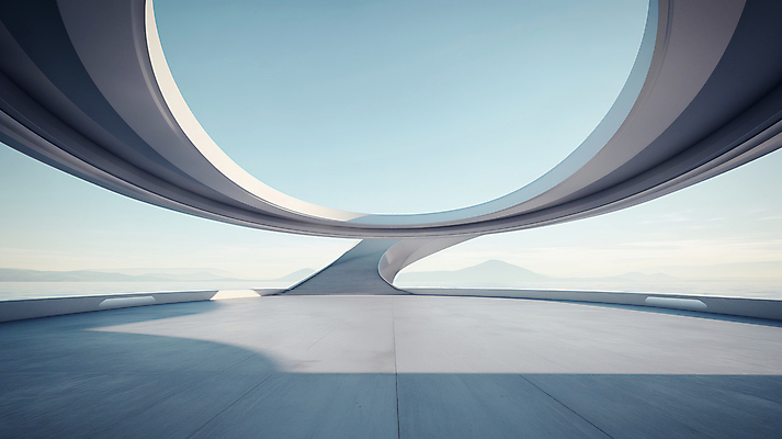 JPG 편집이미지 건축물 현대건축 하늘색 하늘 그림자 사람없음 공간 편집실사 AI포토 AI콘텐츠 건축 파란색 CG 파일형식