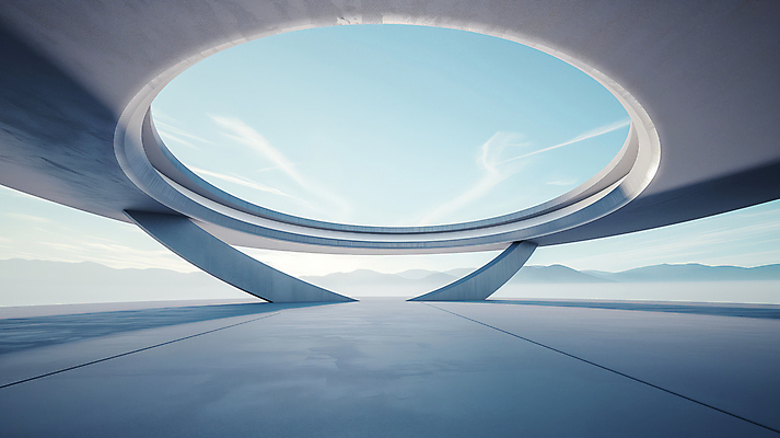 JPG 편집이미지 건축물 현대건축 하늘색 하늘 그림자 사람없음 공간 편집실사 AI포토 AI콘텐츠 건축 파란색 CG 파일형식