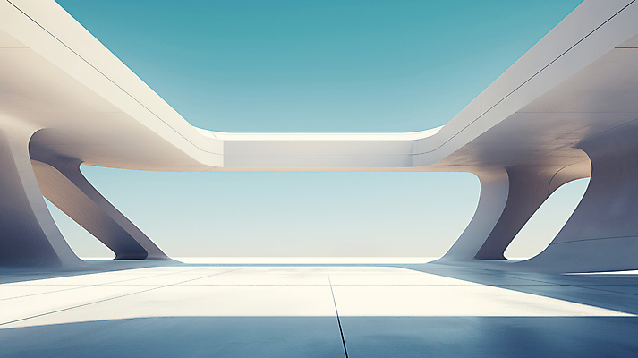 JPG 편집이미지 건축물 현대건축 하늘색 하늘 그림자 사람없음 햇빛 공간 편집실사 AI포토 AI콘텐츠 건축 파란색 태양 CG 파일형식