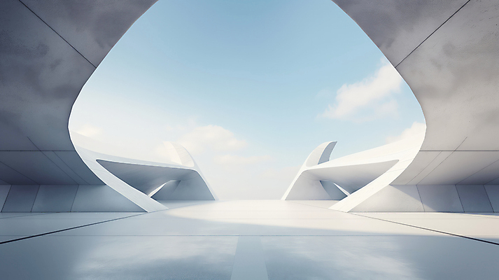 JPG 편집이미지 건축물 현대건축 하늘색 하늘 그림자 사람없음 햇빛 공간 편집실사 AI포토 AI콘텐츠 건축 파란색 태양 CG 파일형식