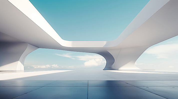 JPG 편집이미지 건축물 현대건축 하늘색 하늘 그림자 사람없음 햇빛 공간 편집실사 AI포토 AI콘텐츠 건축 파란색 태양 CG 파일형식