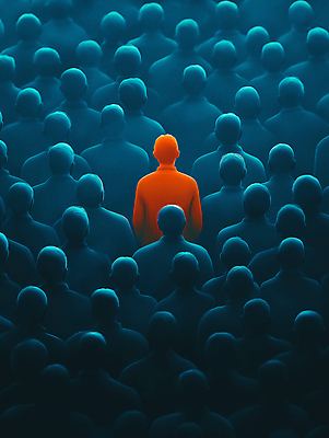 JPG 편집이미지 여자 남자 여러명 성인 파란색 빛 주황색 어둠 그룹 군중 고립 주목 성인만 강조 편집실사 AI컴퓨터그래픽 AI콘텐츠 컬러 다수 사람 CG 파일형식