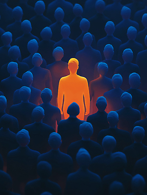 JPG 편집이미지 여자 남자 여러명 성인 파란색 빛 주황색 어둠 그룹 군중 고립 주목 성인만 강조 편집실사 AI컴퓨터그래픽 AI콘텐츠 컬러 다수 사람 CG 파일형식