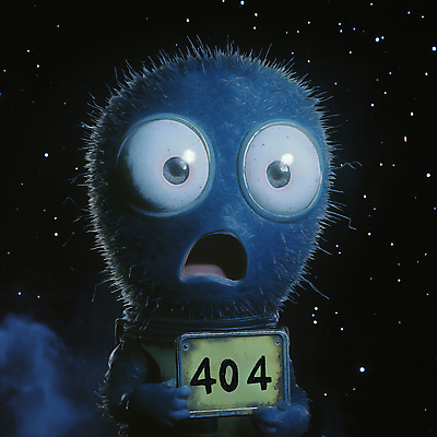 JPG 편집이미지 캐릭터 털 들기 사람없음 숫자 어둠 놀람 팻말 몬스터 이미지편집 편집실사 404에러 AI컴퓨터그래픽 AI콘텐츠 문자 감정 모션 프레임 표정 CG 에러 파일형식