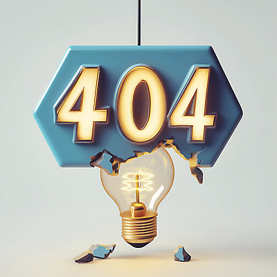 JPG 편집이미지 전구 간판 사람없음 빛 숫자 손상 파편 이미지편집 편집실사 404에러 AI컴퓨터그래픽 AI콘텐츠 문자 컨셉 CG 에러 파일형식