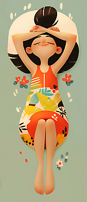 JPG 전신 여자 꽃 일러스트 요가 건강 한명 성인 초록색 눕기 평화 편안함 명상 성인여자한명만 국내일러스트 AI일러스트 AI콘텐츠 식물 1 웰빙 컬러 컨셉 모션 사람 감각 여자한명만 성인여자만 파일형식