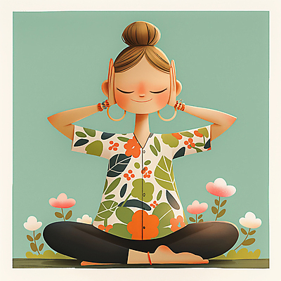 JPG 전신 여자 일러스트 요가 건강 한명 성인 초록색 운동 평화 눈감음 요가자세 편안함 귀막기 명상 가부좌 성인여자한명만 국내일러스트 AI일러스트 AI콘텐츠 1 웰빙 컬러 포즈 컨셉 모션 사람 앉기 손짓 감각 여자한명만 성인여자만 파일형식