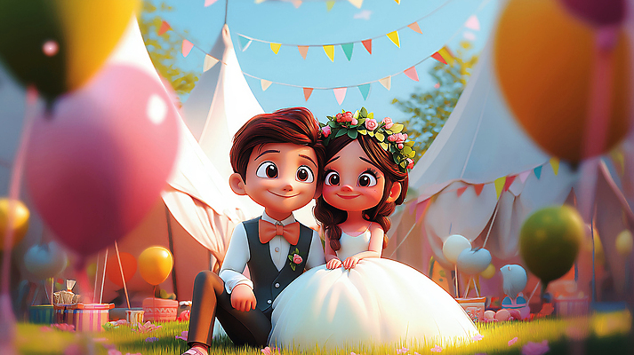 JPG 전신 편집이미지 부부 여자 남자 꽃 행복 부케 웨딩드레스 결혼식 사랑 웃음 앉기 정장 잔디 성인 야외 두명 햇빛 파티 풍선 가랜드 야외결혼 성인만 편집3D AI컴퓨터그래픽 AI콘텐츠 식물 커플 드레스 옷 감정 꽃다발 결혼 모션 표정 사람 이벤트 태양 3D 파티용품 파일형식