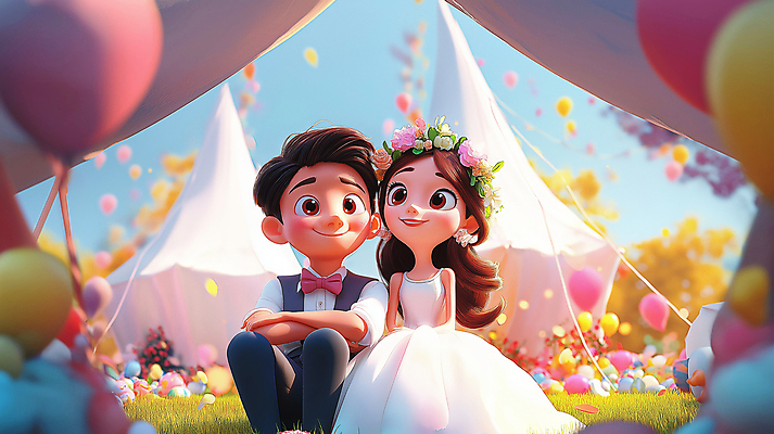 JPG 전신 편집이미지 부부 여자 남자 꽃 행복 부케 웨딩드레스 결혼식 사랑 웃음 정장 잔디 성인 야외 두명 햇빛 파티 풍선 야외결혼 성인만 편집3D AI컴퓨터그래픽 AI콘텐츠 식물 커플 드레스 옷 감정 꽃다발 결혼 표정 사람 이벤트 태양 3D 파일형식