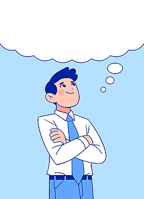 남자 생각 일러스트 비즈니스 상상 아이디어 한명 정장 상반신 성인 파란색 팔짱 올려보기 비즈니스맨 구상 창의성 성인남자한명만 국내일러스트 AI파일 1 옷 컬러 컨셉 모션 사람 직장인 남자한명만 성인남자만 파일형식 벡터