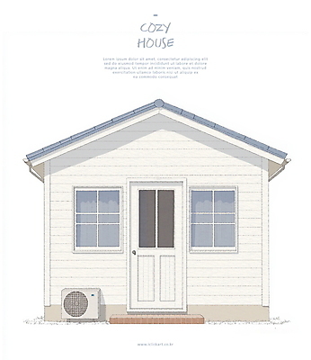 PSD 일러스트 창문 수채화 주택 사람없음 문 흰색 화단 국내일러스트 컬러 건물 파일형식