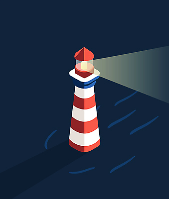 물결 바다 일러스트 등대 항해 안전 사람없음 구출 남색 심야 엘리먼트 국내일러스트 AI파일 컬러 배_교통 도움 파일형식 벡터