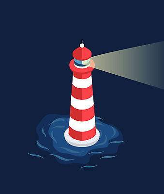 물결 바다 일러스트 등대 항해 안전 사람없음 구출 남색 심야 엘리먼트 국내일러스트 AI파일 컬러 배_교통 도움 파일형식 벡터