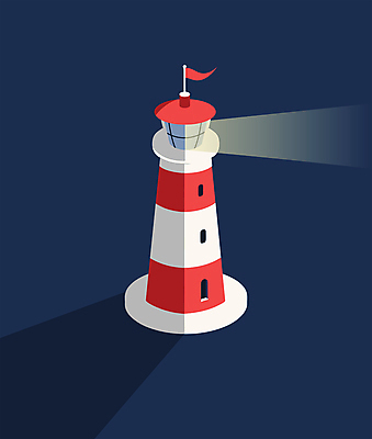 물결 바다 일러스트 등대 항해 안전 사람없음 구출 남색 심야 엘리먼트 국내일러스트 AI파일 컬러 배_교통 도움 파일형식 벡터