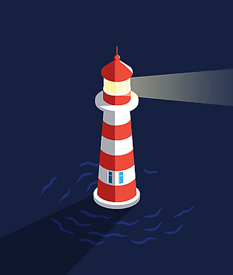 물결 바다 일러스트 등대 항해 안전 사람없음 구출 남색 심야 엘리먼트 국내일러스트 AI파일 컬러 배_교통 도움 파일형식 벡터