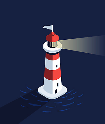 물결 바다 일러스트 등대 항해 안전 사람없음 구출 남색 심야 엘리먼트 국내일러스트 AI파일 컬러 배_교통 도움 파일형식 벡터