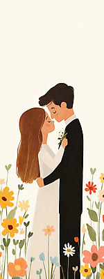 JPG 부부 여자 남자 꽃 행복 신부 부케 신랑 결혼 일러스트 결혼식 키스 사랑 성인 두명 로맨틱 설렘 세레나데 성인만 국내일러스트 AI일러스트 AI콘텐츠 식물 커플 감정 꽃다발 컨셉 사람 이벤트 애정표현 파일형식