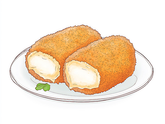 JPG 접시 일러스트 단면 따뜻함 사람없음 갈색 전통음식 애피타이저 크로켓 핸드메이드 국내일러스트 AI일러스트 AI콘텐츠 전통 식기 음식 컬러 튀김 파일형식