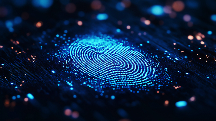 JPG 편집이미지 패턴 미래 기술 안전 사람없음 파란색 디지털 정보 네트워크 비밀 보안 스캔 신원 지문 지문인식 편집실사 AI포토 AI콘텐츠 컬러 컨셉 무늬 CG 생체인식기술 파일형식