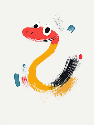 JPG 디자인 예술 일러스트 자연 사람없음 컬러풀 뱀띠 뱀캐릭터 영감 세련 미니멀 국내일러스트 AI일러스트 AI콘텐츠 컬러 동물캐릭터 십이지신 뱀 생태계 파일형식