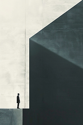 JPG 편집이미지 벽 추상 그림자 한명 사람 회색 분위기 심플 이미지 미니멀 편집실사 AI컴퓨터그래픽 AI콘텐츠 1 컬러 컨셉 무늬 CG 파일형식