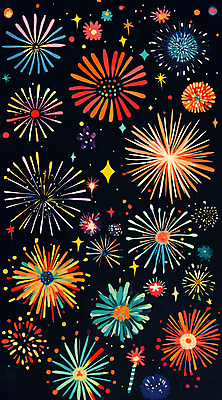 PSD 일러스트 동화 불꽃놀이 사람없음 빛 컬러풀 축제 화려 야간 크레파스 국내일러스트 자연요소 컬러 컨셉 놀이 학용품 파일형식