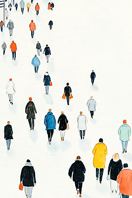 JPG 전신 여자 남자 일러스트 여러명 컬러풀 걷기 군중 드로잉 국내일러스트 AI일러스트 AI콘텐츠 컬러 다수 모션 미술 사람 파일형식