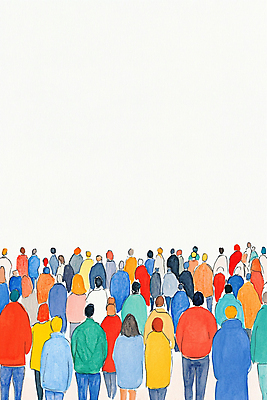 JPG 전신 여자 남자 일러스트 여러명 컬러풀 걷기 군중 드로잉 국내일러스트 AI일러스트 AI콘텐츠 컬러 다수 모션 미술 사람 파일형식