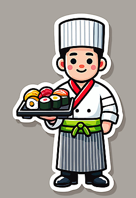 접시 남자 일러스트 한명 웃음 들기 성인 요리사 앞치마 초밥 위생모 일본음식 성인남자한명만 일러캐릭터 AI파일 직업 캐릭터 1 식기 음식 모션 표정 사람 남자한명만 성인남자만 파일형식 벡터