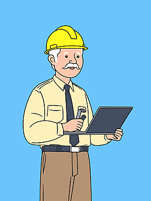 노년 남자 행복 일러스트 공사 한명 들기 상반신 노트북 실버라이프 노후 건설현장 안전모 은퇴 노후대책 자기계발 노인남자한명만 국내일러스트 AI파일 1 라이프스타일 감정 모션 건설업 사람 성인 전자제품 헬멧 안전장비 남자한명만 노인남자만 파일형식 벡터