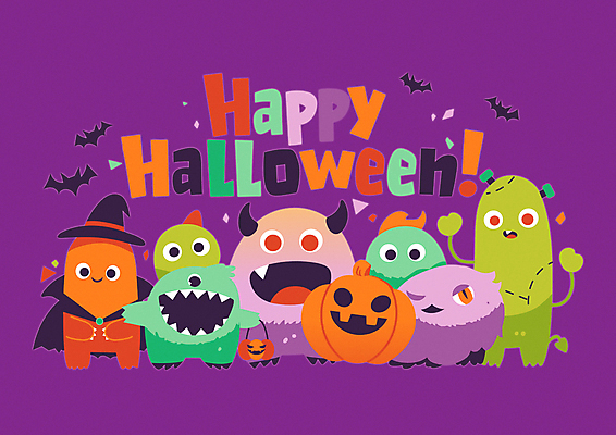 캐릭터 일러스트 호박 타이포그라피 사람없음 귀여움 할로윈 유령 자주색 악마 박쥐 마녀모자 몬스터 호러 호러캐릭터 국내일러스트 일러캐릭터 AI파일 문자 모자_잡화 컬러 컨셉 채소 포유류 공포 파일형식 벡터