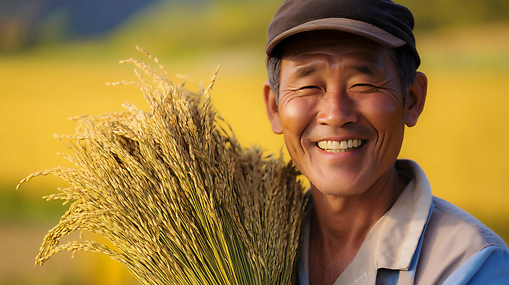 JPG 편집이미지 남자 중년 한명 웃음 노란색 수확 벼 쌀 가을 농부 벼농사 풍요 의료성형뷰티 중년남자한명만 편집실사 AI인물포토 AI콘텐츠 직업 1 계절 컬러 컨셉 농업 곡류 표정 사람 성인 농사 CG 남자한명만 중년남자만 파일형식 AI포토