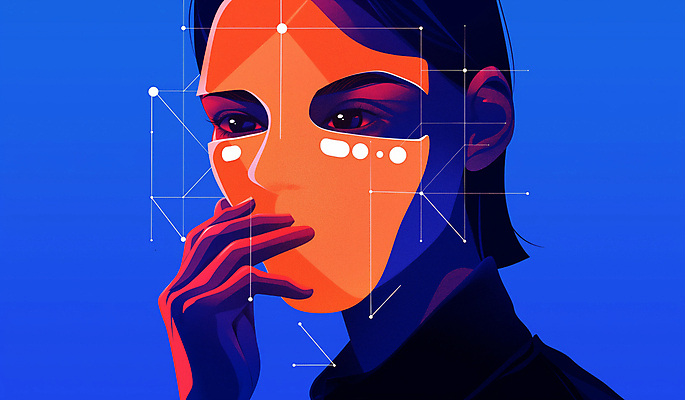 JPG 여자 일러스트 가면 한명 들기 성인 파란색 범죄 사회이슈 초상화 생성 아바타 가상 성인여자한명만 디지털성범죄 딥페이크기술 디지털범죄 국내일러스트 AI일러스트 AI콘텐츠 1 컬러 컨셉 모션 기술 사람 그림 성범죄 여자한명만 성인여자만 파일형식