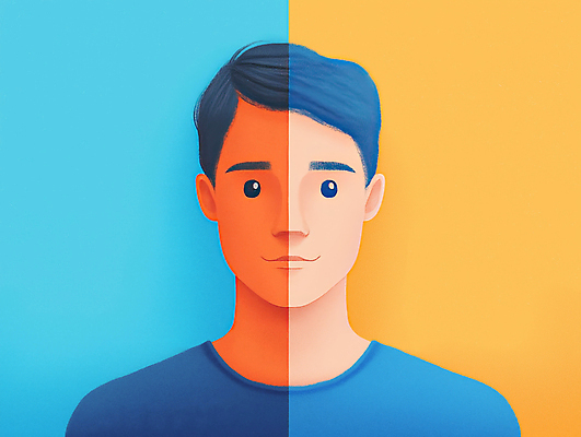 JPG 남자 일러스트 한명 상반신 성인 파란색 노란색 비교 범죄 사회이슈 초상화 아바타 가상 성인남자한명만 디지털성범죄 딥페이크기술 디지털범죄 국내일러스트 AI일러스트 AI콘텐츠 1 컬러 컨셉 기술 사람 그림 성범죄 남자한명만 성인남자만 파일형식