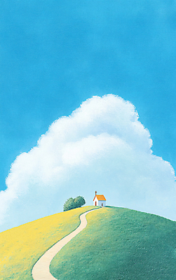 JPG 구름 기독교 길 십자가 일러스트 자연 하늘 잔디 사람없음 교회 언덕 국내일러스트 AI일러스트 AI콘텐츠 자연요소 식물 종교 종교건축 건물 생태계 파일형식