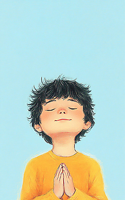 JPG 남자 어린이 하늘색 일러스트 짧은머리 한명 미소 소년 노란색 눈감음 희망 올려보기 양손 기도 소원 손모으기 간절함 소년한명만 국내일러스트 AI일러스트 AI콘텐츠 1 헤어스타일 손 감정 컬러 컨셉 모션 표정 사람 손짓 파란색 남자한명만 소년만 파일형식