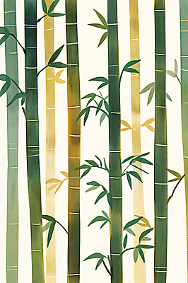 PSD 일러스트 수채화 풍경 사람없음 초록색 숲 대나무 감성 대나무숲 국내일러스트 나무 컬러 컨셉 파일형식