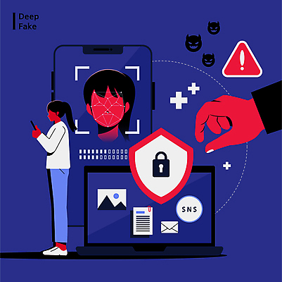전신 손 여자 얼굴 일러스트 경고 들기 성인 두명 신체부위 노트북 스마트폰 범죄 사회이슈 예방 보안 이미지 방패 보안장치 개인정보 거짓 불법 소셜네트워크 얼굴없음 성인여자만 얼굴인식 디지털성범죄 딥페이크기술 디지털범죄 국내일러스트 딥페이크범죄 AI파일 컨셉 모션 기술 안전 사람 전자제품 핸드폰 스마트기기 장비 정보 생체인식기술 성범죄 여자만 성인만 파일형식 벡터