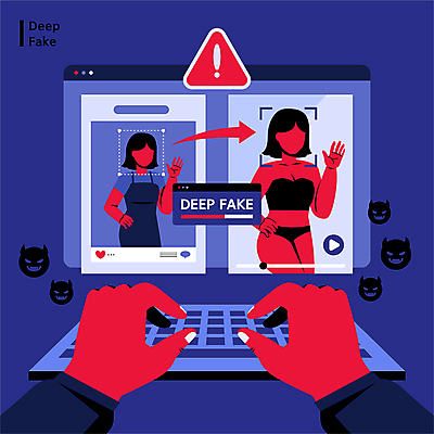 전신 손 여자 일러스트 경고 성인 두명 노트북 범죄 느낌표 사회이슈 합성 거짓 동영상창 불법 소셜네트워크 얼굴없음 성인여자만 디지털성범죄 딥페이크기술 디지털범죄 국내일러스트 딥페이크범죄 AI파일 기호 컨셉 기술 사람 신체부위 전자제품 동영상 성범죄 여자만 성인만 파일형식 벡터