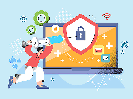 전신 남자 일러스트 자물쇠 주사기 한명 안전 성인 노트북 디지털 보호 보안 방패 다운로드 개인정보 백신 설치 성인남자한명만 국내일러스트 개인정보보호의날 AI파일 1 컨셉 의학 의료기기 사람 전자제품 정보 남자한명만 성인남자만 파일형식 벡터 법정기념일