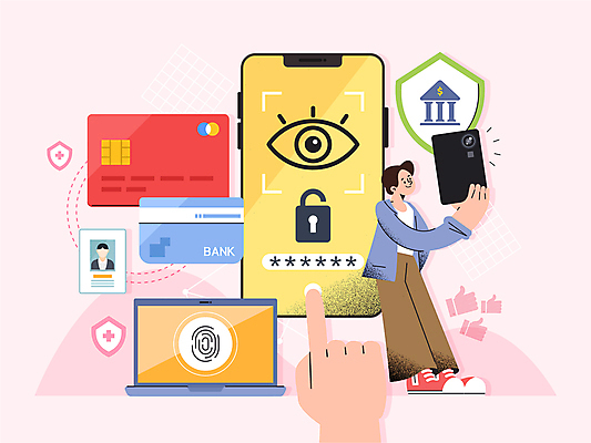 전신 손 남자 일러스트 자물쇠 한명 안전 성인 신체부위 노트북 스마트폰 디지털 터치 신용카드 보호 보안 통장 개인정보 성인남자한명만 국내일러스트 개인정보보호의날 AI파일 1 컨셉 사람 금융 전자제품 핸드폰 스마트기기 정보 남자한명만 성인남자만 파일형식 벡터 법정기념일