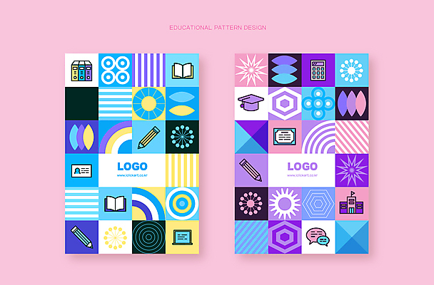 템플릿 교육 분홍색 패턴 학사모 학교 사람없음 책 세트 연필 이미지템플릿 AI파일 모자_잡화 컬러 무늬 졸업 학용품 필기구 파일형식 벡터
