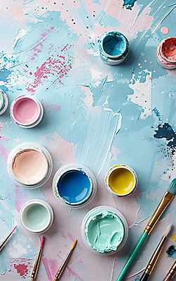 JPG 편집이미지 미술 사람없음 컬러풀 붓 입시 질감 유화 유화물감 편집실사 AI포토 AI콘텐츠 컬러 문화예술 학습 물감 CG 파일형식