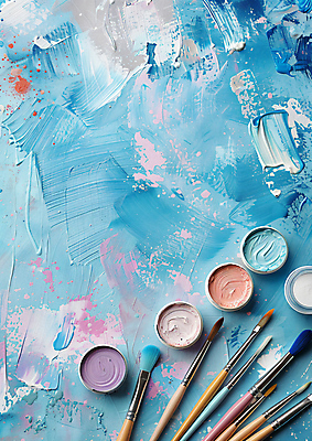 JPG 편집이미지 미술 사람없음 컬러풀 붓 입시 질감 유화 유화물감 편집실사 AI포토 AI콘텐츠 컬러 문화예술 학습 물감 CG 파일형식