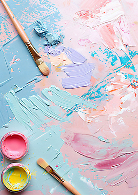 JPG 편집이미지 미술 사람없음 컬러풀 붓 입시 질감 유화 유화물감 편집실사 AI포토 AI콘텐츠 컬러 문화예술 학습 물감 CG 파일형식