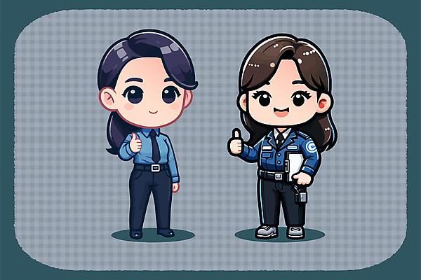 전신 캐릭터 여자 유니폼 일러스트 서기 들기 성인 두명 따봉 서류판 성인여자만 일러캐릭터 AI파일 옷 모션 사람 사무용품 최고 여자만 성인만 파일형식 벡터