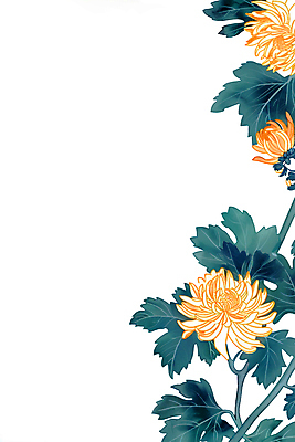 JPG 꽃잎 잎 일러스트 국화 사람없음 노란색 화려 꽃봉오리 국내일러스트 AI일러스트 AI콘텐츠 식물 꽃 컬러 컨셉 파일형식