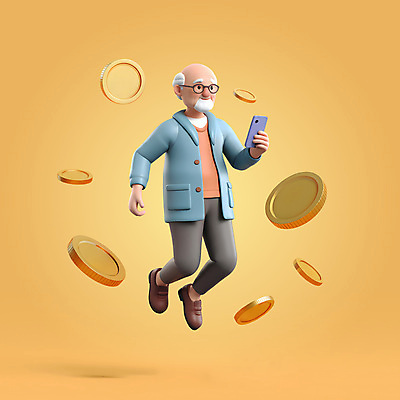 전신 PSD 편집이미지 할아버지 노년 남자 그래프 한명 들기 공중 금융 스마트폰 노란색 3D 동전 성장 떠있는 투자 노인남자한명만 편집3D 1 컬러 돈 비즈니스 모션 사람 성인 경제 핸드폰 스마트기기 디지털합성 남자한명만 노인남자만 파일형식