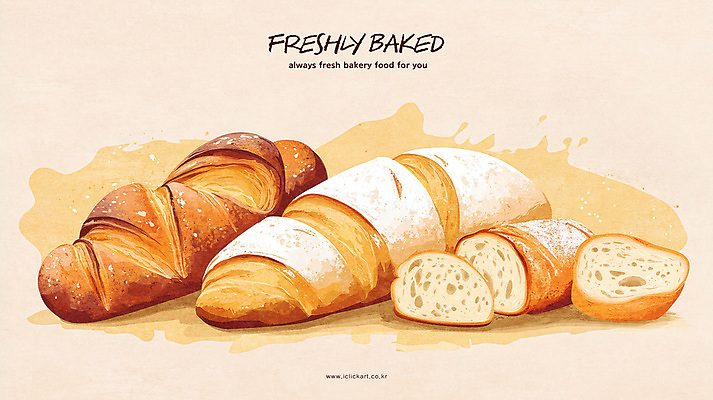 PSD 음식 조각 일러스트 단면 디저트 사람없음 빵집 분위기 바게트 제빵 베이지색 국내일러스트 빵 컬러 컨셉 제과제빵 상점 파일형식