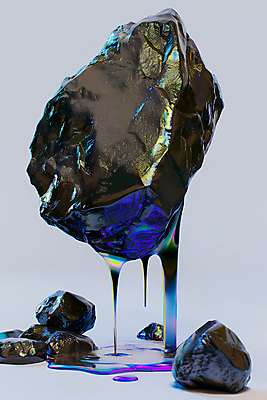 JPG 편집이미지 추상 사람없음 금속 검은색 돌_바위 액체 떨어짐 오브젝트 질감 광택 편집소스 편집실사 AI컴퓨터그래픽 AI콘텐츠 컬러 컨셉 무늬 재질 CG 파일형식